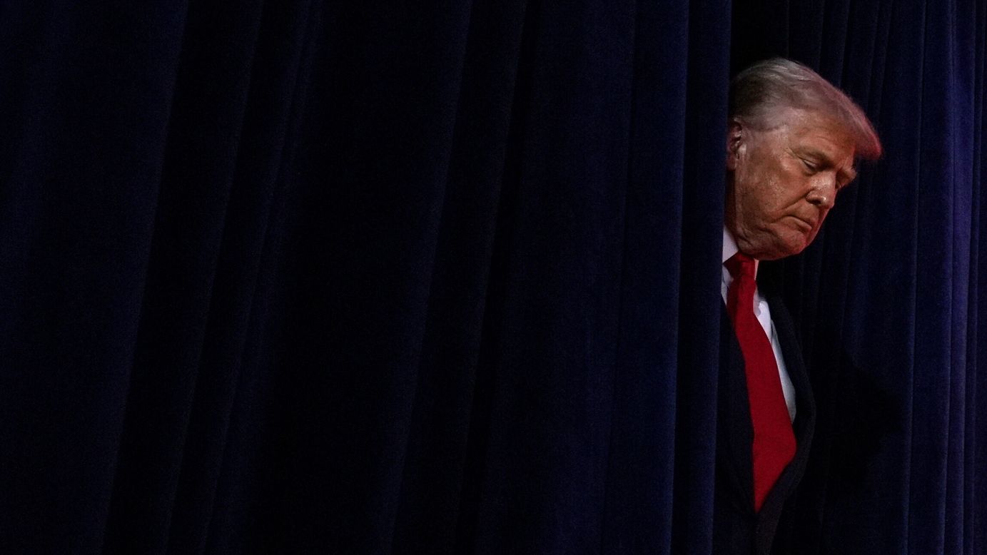 President Donald Trump arrives to speak at an AI summit in Washington, DC, on Wednesday.