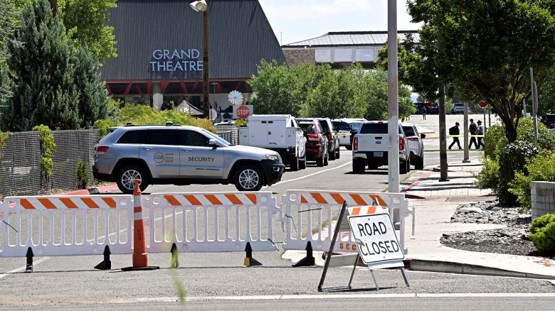 An entrance to the Grand Sierra Resort is closed off during the investigation of a shooting that occurred at the resort in Reno, Nev., Monday, July 28, 2025. (AP Photo/Andy Barron)