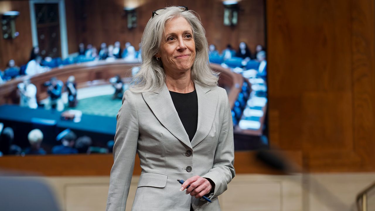 Susan Monarez arrives to testify before the Senate HELP Committee, at the Capitol in Washington, DC on June 25.