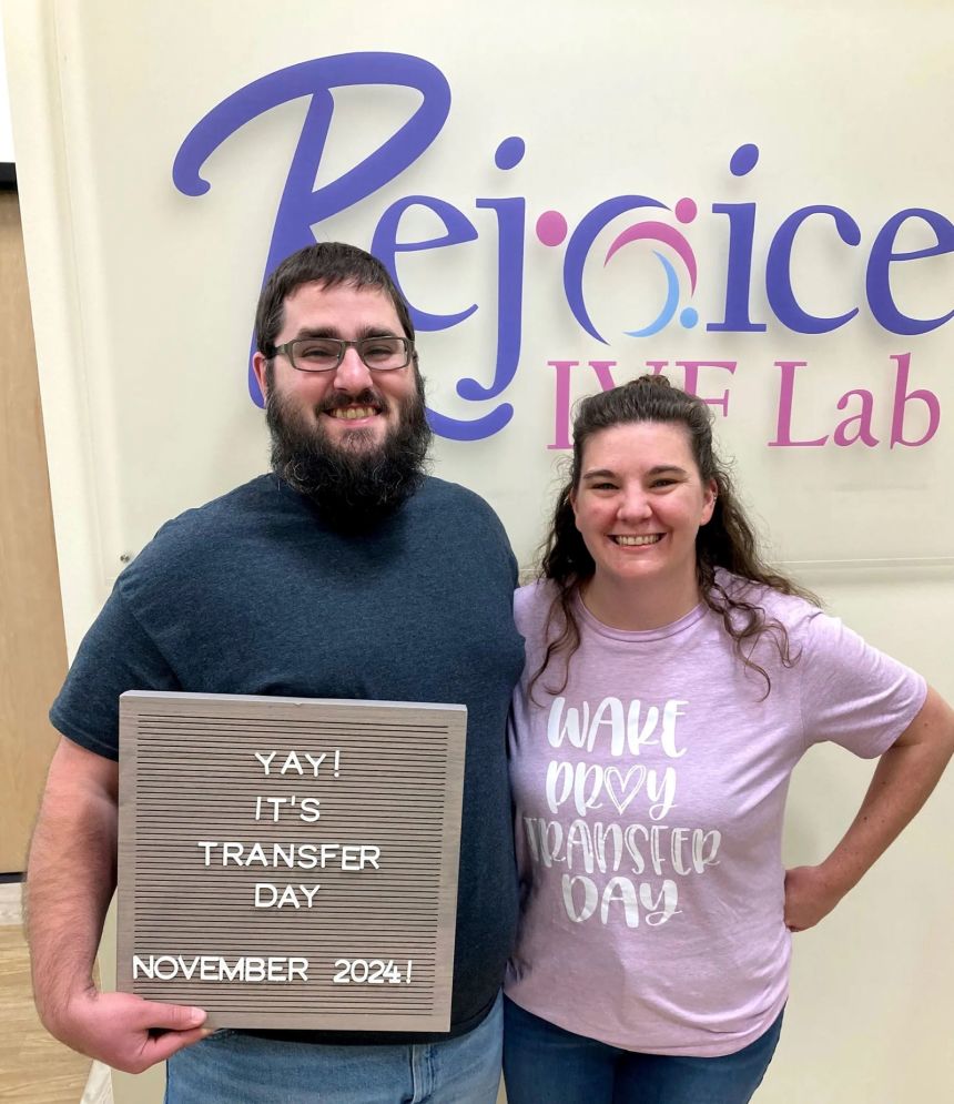 “We didn’t go into this thinking about records — we just wanted to have a baby,” said Lindsey Pierce, here with husband Tim.