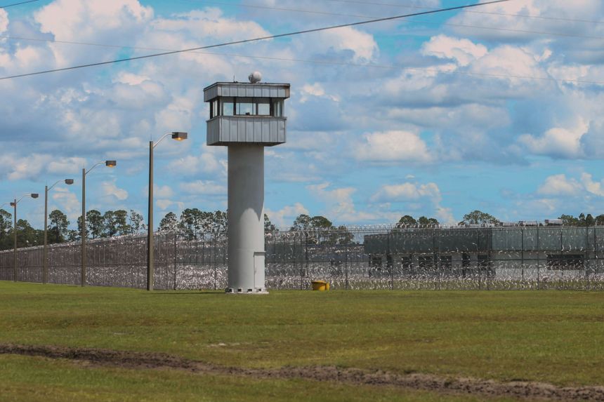 The Baker Correctional Institution is seen in Sanderson, Florida, on August 14.
