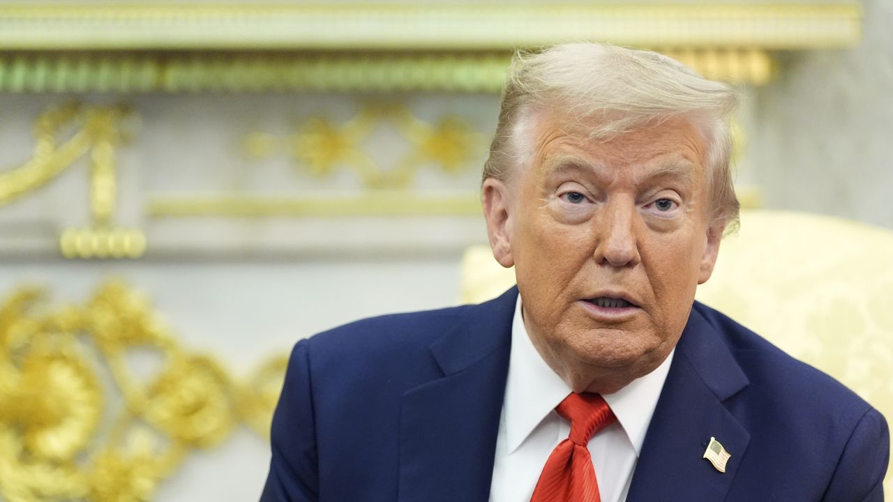 President Donald Trump speaks during a meeting with South Korean President Lee Jae Myung in the Oval Office of the White House, DC on August 25, 2025.