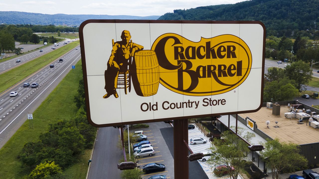 A Cracker Barrel restaurant is in Binghamton, N.Y., on Saturday, Aug. 23, 2025. (AP Photo/Ted Shaffrey)