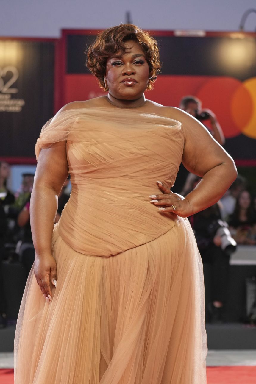 Da'Vine Joy Randolph lució un vestido de tul de Alfredo Martínez y joyas de Chopard. Alessandra Tarantino/Invision/AP