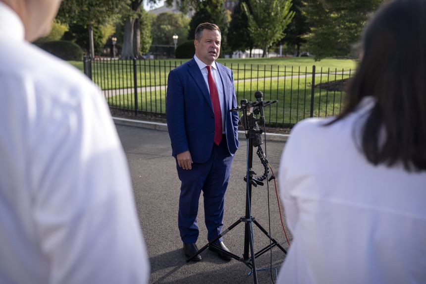 Director of the Federal Housing Finance Agency Bill Pulte speaks with reporters at the White House on September 2 in Washington, DC.