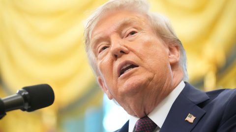 President Donald Trump speaks during an event about the relocation of U.S. Space Command headquarters from Colorado to Alabama in the Oval Office of the White House, Tuesday, Sept. 2, 2025, in Washington.