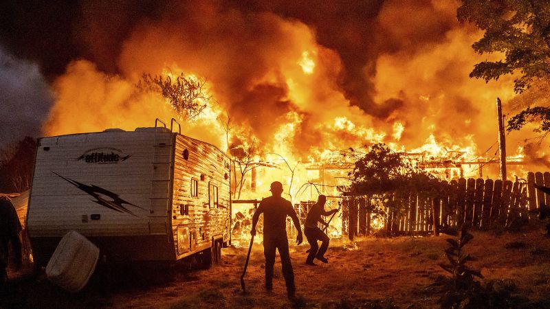 Chinese Camp: Quick-moving wildfire scorches historic California gold mining town, burning multiple homes