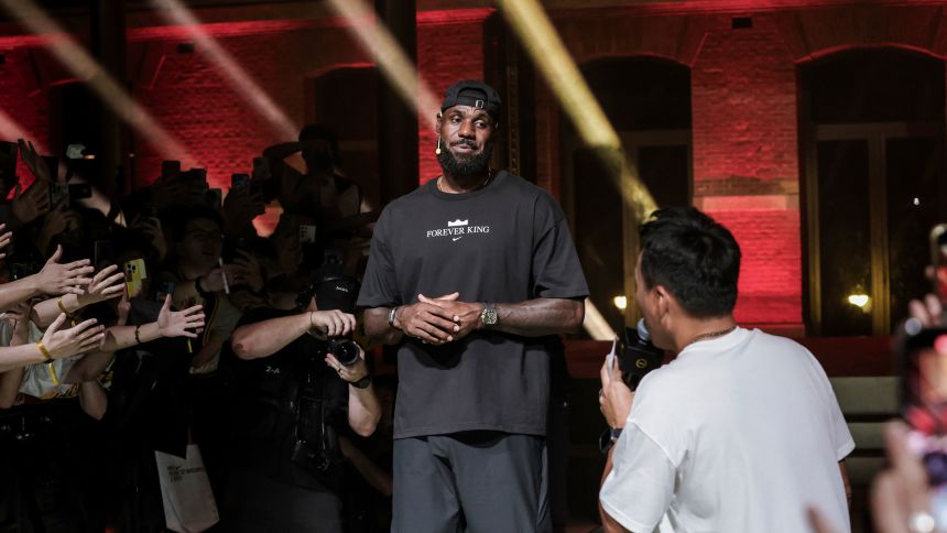 LeBron James attends a Nike event during his 2025 China Tour on September 4 in Shanghai.