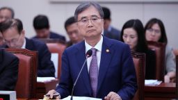 South Korean Foreign Minister Cho Hyun listens to lawmaker's question during a session of the Foreign Affairs and Unification Committee at the National Assembly in Seoul, South Korea, on September 8, 2025.