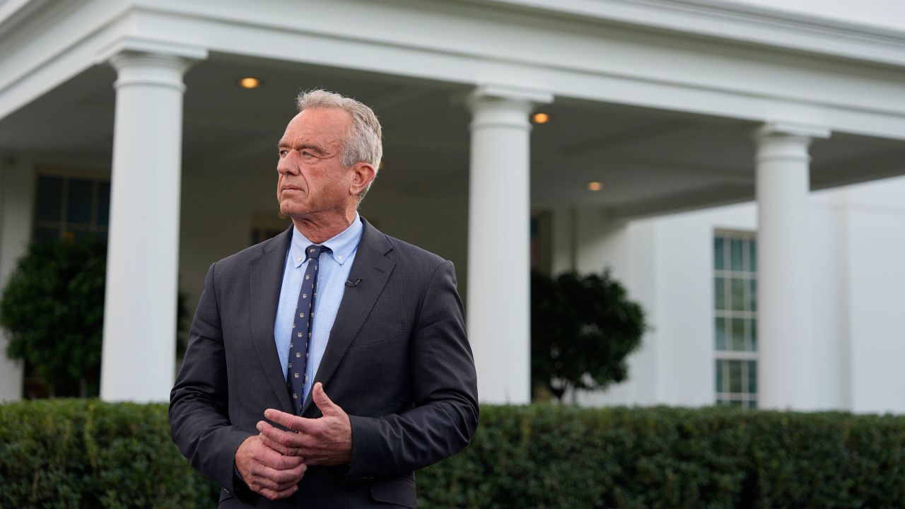 Health and Human Services Secretary Robert F. Kennedy Jr. prepares for a television interview outside the White House on September 9, 2025.