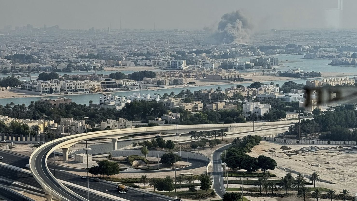 Smoke rises from an explosion, after an Israeli strike on the Qatari capital, Doha, on September 9.