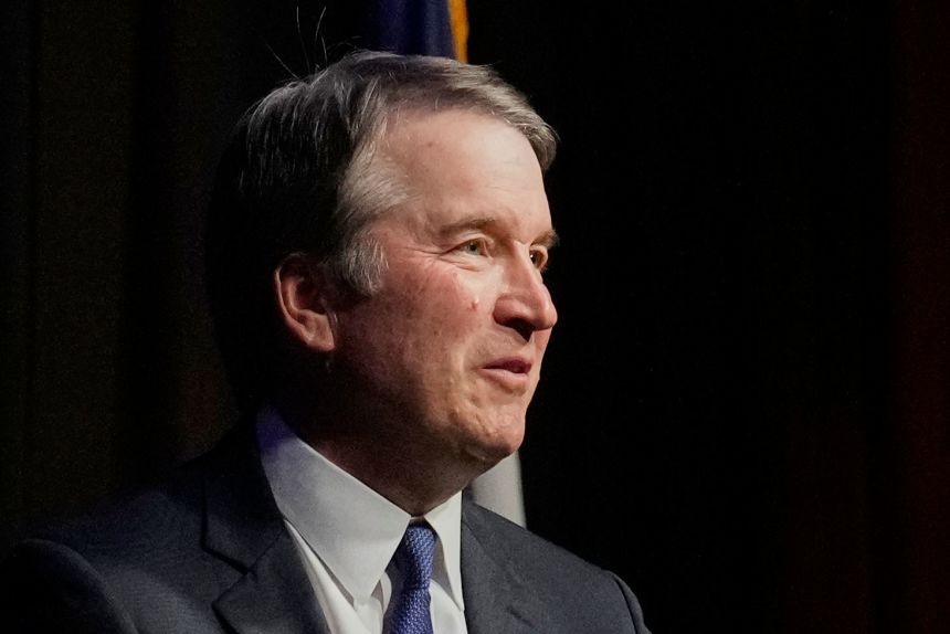 Justice Brett Kavanaugh responds to a question during a lecture at McLennan Community College in Waco, Texas, on September 11, 2025.