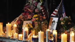 Candles are seen at a vigil for Charlie Kirk on Friday, Sept. 12, 2025, in Provo, Utah.