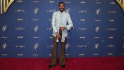 Colman Domingo arrives at the 77th Emmy Awards on Sunday, Sept. 14, 2025 at the Peacock Theater in Los Angeles. (Photo by Jordan Strauss/Invision for the Television Academy/AP Content Services)