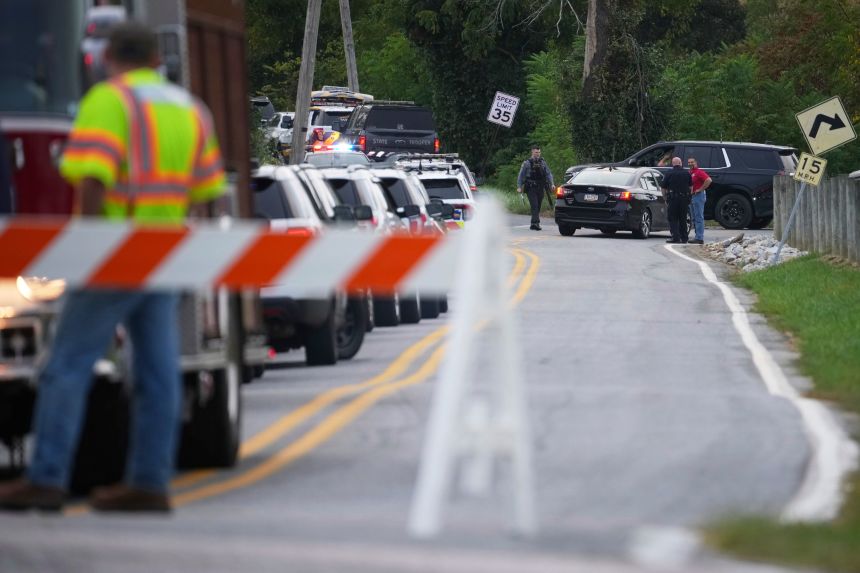 First responders work the scene after several people were injured during a shooting on Wednesday.