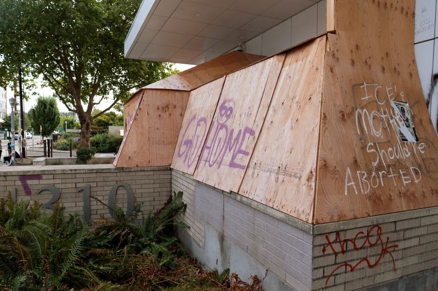 The Immigration and Customs Enforcement facility in Portland as seen on September 9.