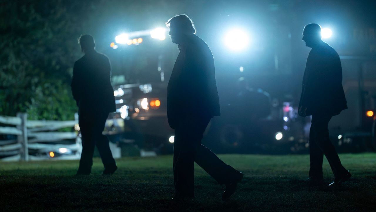 President Donald Trump walks to board Marine One at George Washington's Mount Vernon estate in Mount Vernon, Virginia, on September 20, 2025.