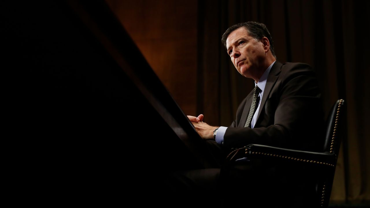  FBI Director James Comey pauses as he testifies on Capitol Hill in Washington, May 3, 2017, before the Senate Judiciary Committee hearing: "Oversight of the Federal Bureau of Investigation."