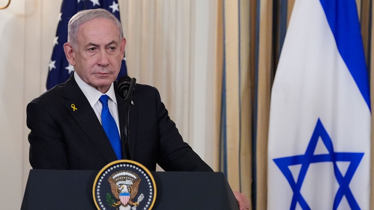 Israel's Prime Minister Benjamin Netanyahu attends a joint press conference with US President Donald Trump, during Netanyahu's visit to the White House on September 29.