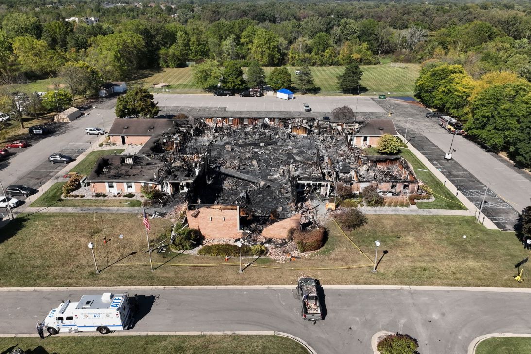 The church was declared a "total loss," ravaged by the fire.