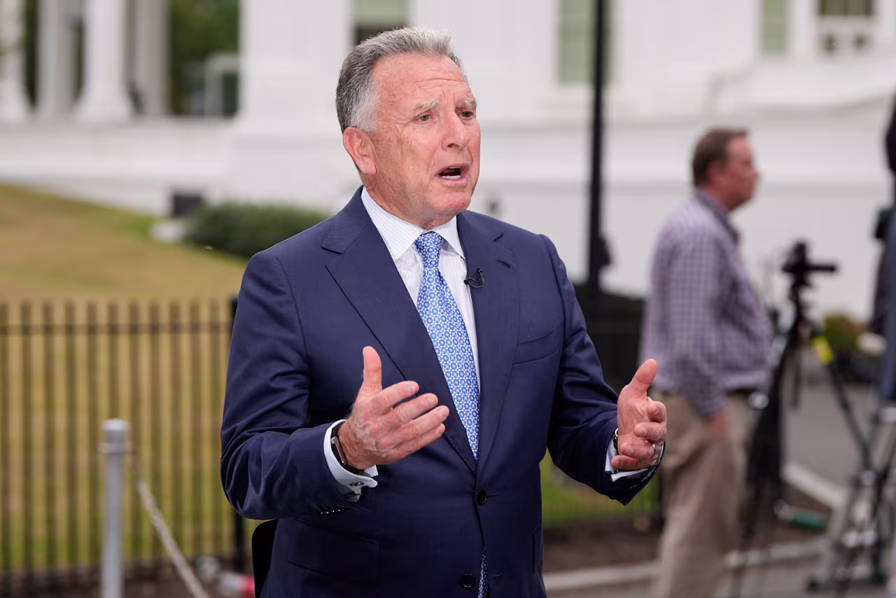 US Special Envoy to the Middle East Steve Witkoff speaks during an interview with FOX News Channel outside the West Wing of the White House on Monday.