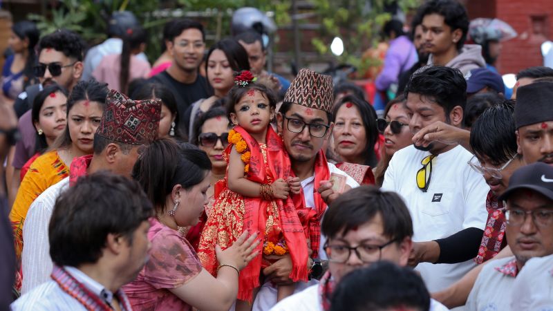 Nepal chooses a 2-year-old girl as new living goddess worshipped by both Hindus and Buddhists