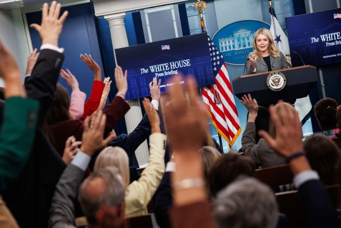 Conferencia de la secretaria de prensa de la Casa Blanca, Karoline Leavitt, el miércoles.