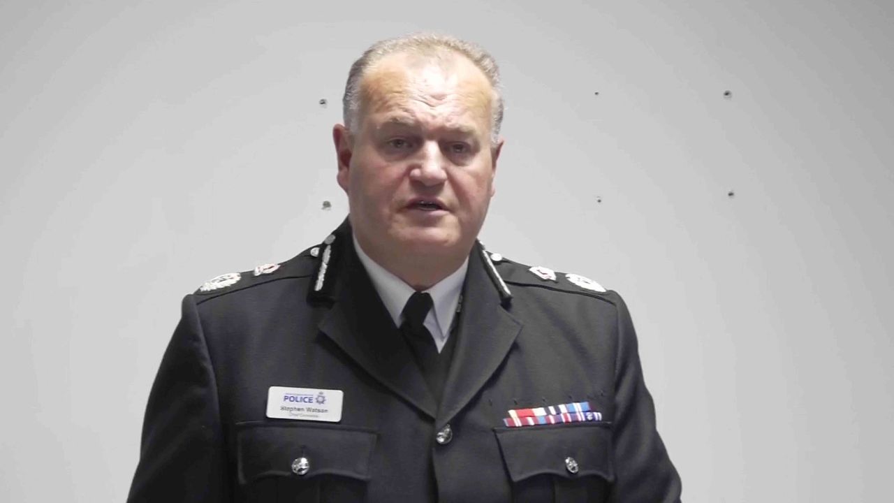 Grab from PA Video of GMP Chief Constable Sir Stephen Watson speaking to the media in Manchester, following the incident at Heaton Park Hebrew Congregation synagogue. Two people died and a man who was shot dead by police in a suspected terror attack at the synagogue on Thursday morning. Picture date: Thursday October 2, 2025. 81849138 (Press Association via AP Images)