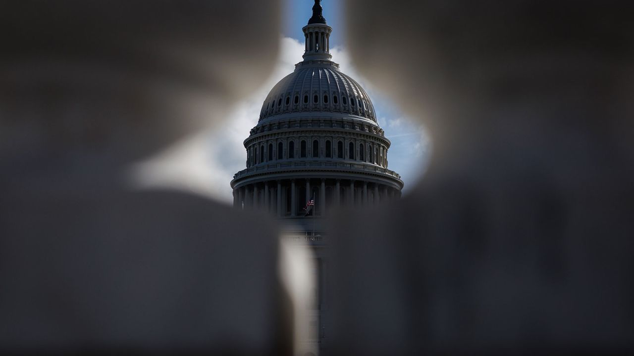 The USCapitol building is seen from the Ulysses S. Grant Memorial on Thursday, in Washington, DC.