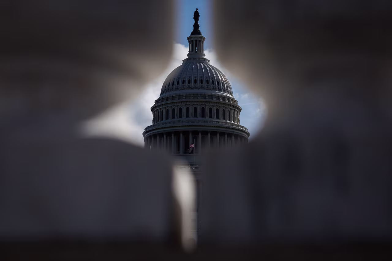 The USCapitol building is seen from the Ulysses S. Grant Memorial on Thursday, in Washington, DC.