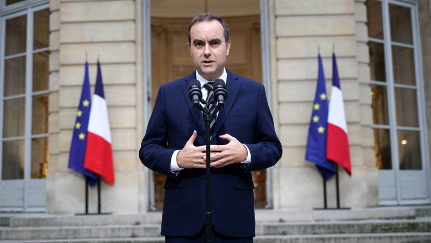 French Prime Minister Sebastien Lecornu pictured during a declaration at Hotel de Matignon in Paris, France on October 3 2025. //04SIPA_1.0069/Credit:Raphael Lafargue -pool/SIPA/2510031016 (Sipa via AP Images)