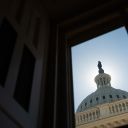 The Capitol Dome on the ninth day of the government shutdown in Washington, Thursday, Oct. 9, 2025. (AP Photo/Allison Robbert)
