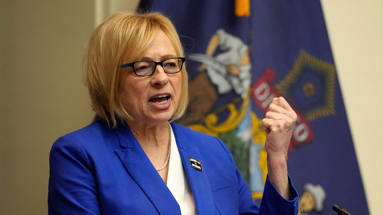 Democratic Gov. Janet Mills delivers her State of the State address at the State House in Augusta, Maine, on January 30, 2024.