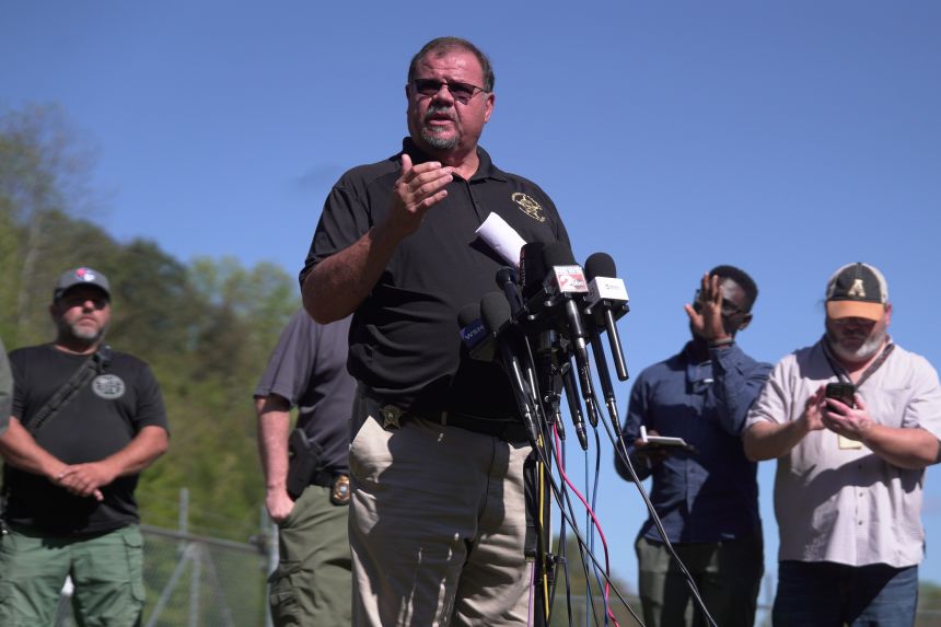 Humphreys County Sheriff Chris Davis tells reporters that no survivors were recovered from the blast at Accurate Energetic Systems, an explosives plant in Bucksnort, Tennessee, during a news conference on Friday.