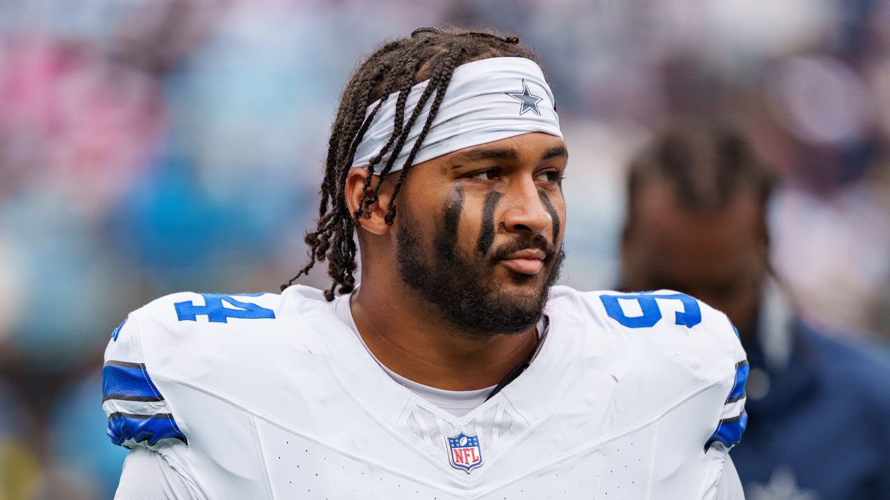Dallas Cowboys defensive end Marshawn Kneeland played against the Carolina Panthers on Oct. 12, 2025.