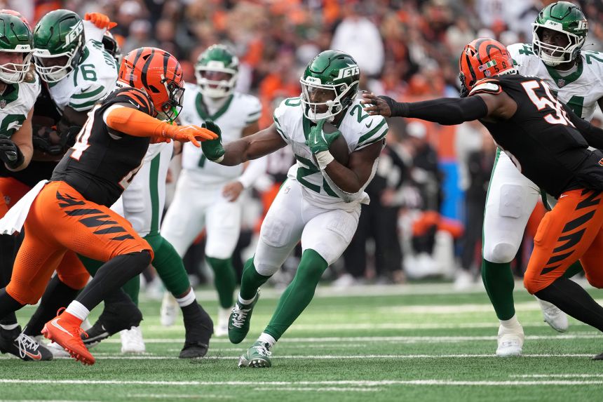 Could Breece Hall (No. 20) be on the move?