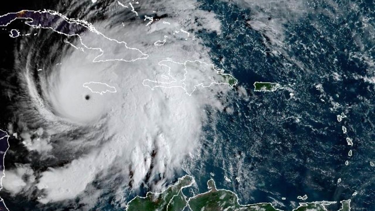 This satellite image provided by the National Oceanographic and Atmospheric Administration shows Hurricane Melissa, on Tuesday, October 28.