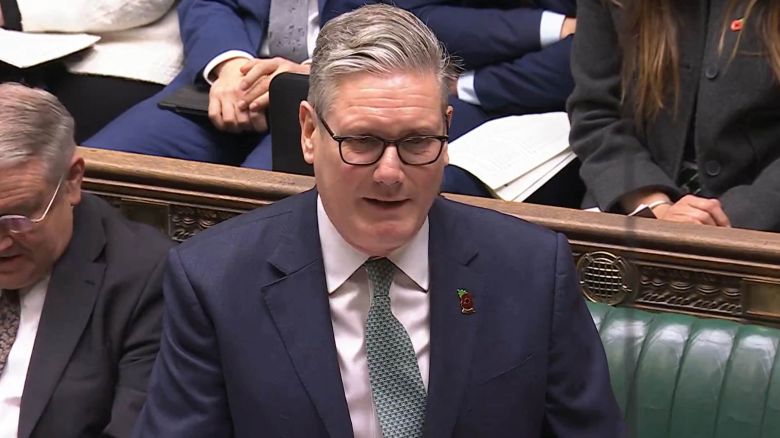 Screen grab of Prime Minister Sir Keir Starmer speaking during Prime Minister's Questions in the House of Commons, London. Picture date: Wednesday November 12, 2025. 82386227 (Press Association via AP Images)