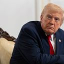 President Donald Trump speaks to reporters after speaking to troops via video from his Mar-a-Lago estate on Thanksgiving, Thursday, Nov. 27, 2025, in Palm Beach, Fla. (AP Photo/Alex Brandon)