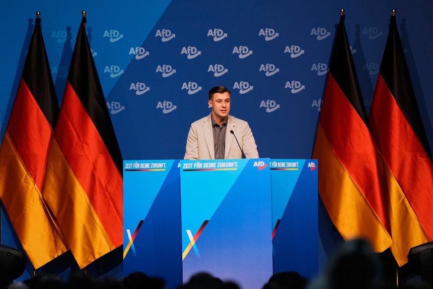 President Jean Pascal Home spoke on Saturday at the re-establishment of the AfD youth organization in Giessen, Germany.