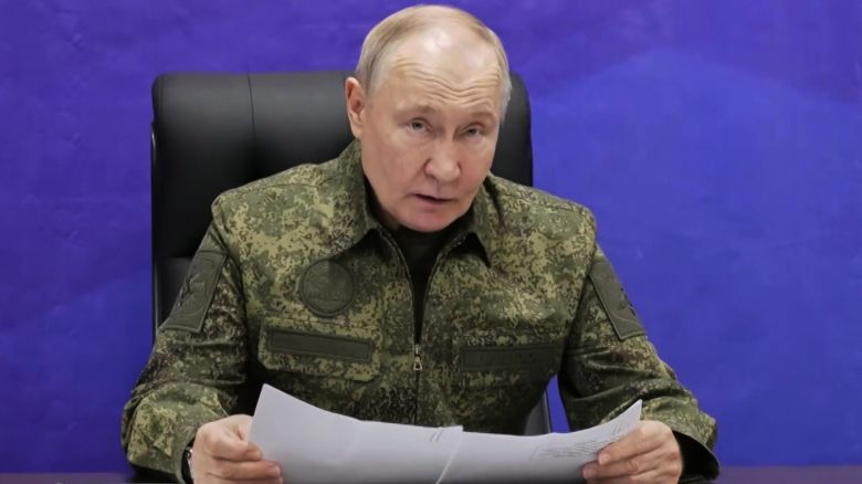 Russian President Vladimir Putin speaks as he visits one of the command posts of the Joint Group of the Russian Forces on December 1, 2025.