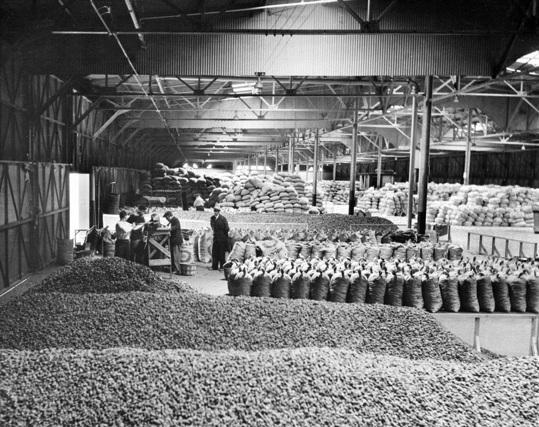 Merchandise stored in warehouses of New York City's foreign trade zone on November 12, 1939. These zones were first established in 1934 to help keep companies competitive during the Great Depression.