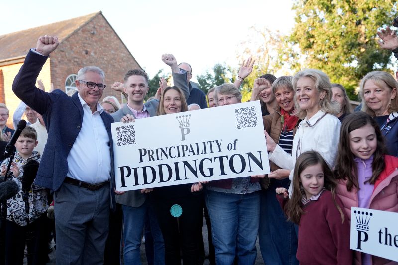 Piddington votes to leave UK over migrant housing plan; 285 of 312 ballots back symbolic self-determination as a principality