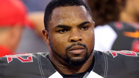  Tampa Bay Buccaneers running back Doug Martin (22) looks up from the sideline with his helmet off during a NFL football game against the Jacksonville Jaguars, Thursday, August 17, 2017 in Jacksonville, Fla. The Buccaneers won the game 12-8.