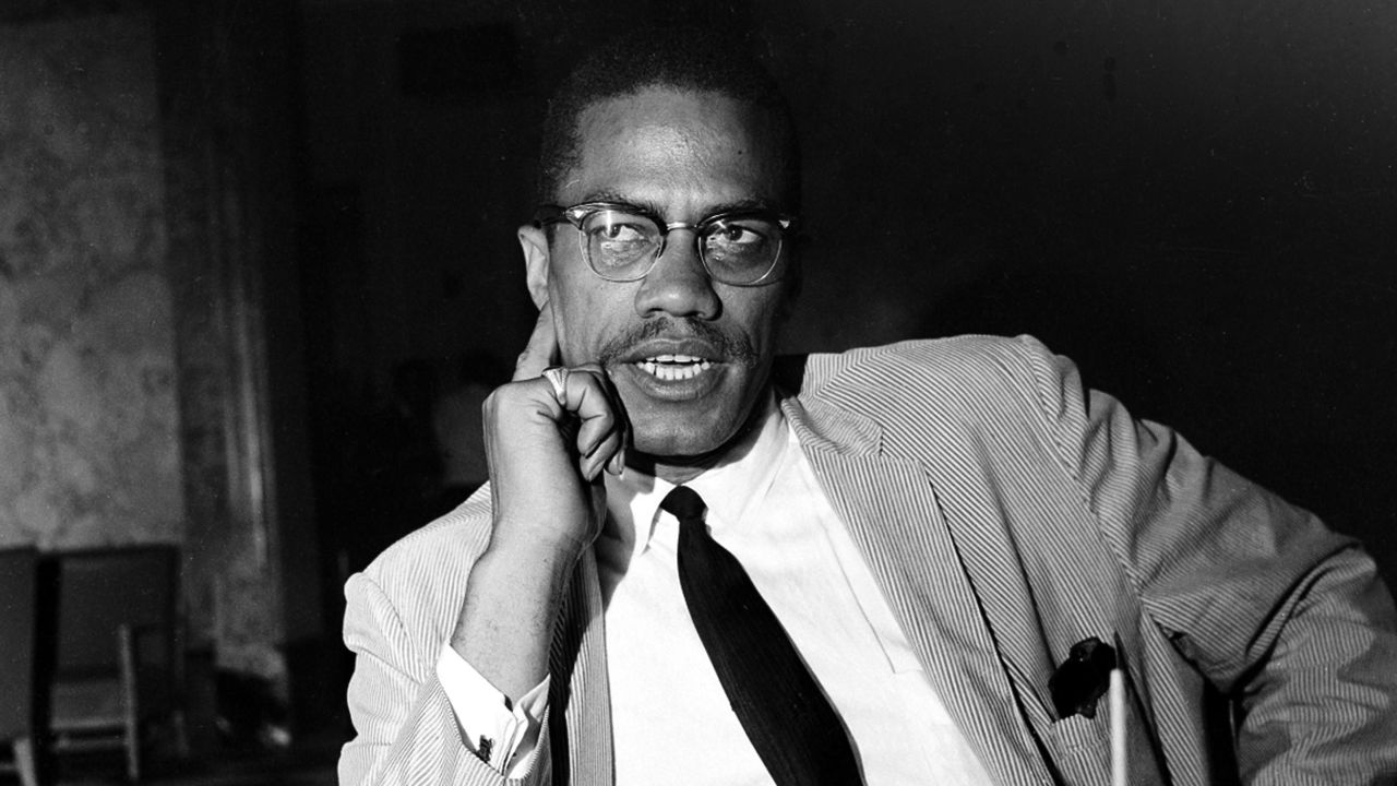 Malcolm X speaks at a news conference at the Hotel Theresa in the Harlem neighborhood of New York City on May 21, 1964.