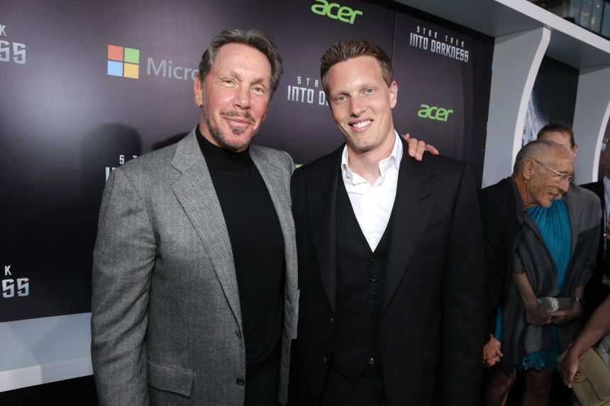 Oracle's Larry Ellison (Left) and his son David Ellison (right).