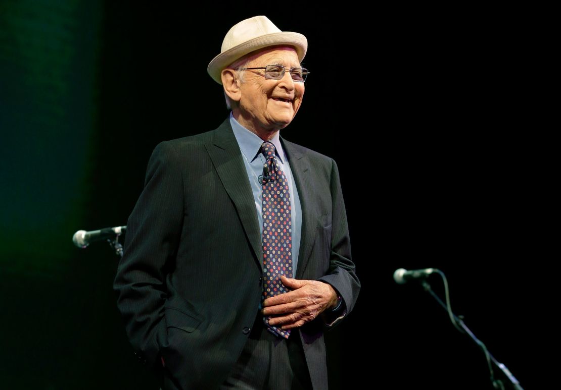 Norman Lear, television writer and producer, speaks on Wednesday, March 19, 2014, in Seattle.