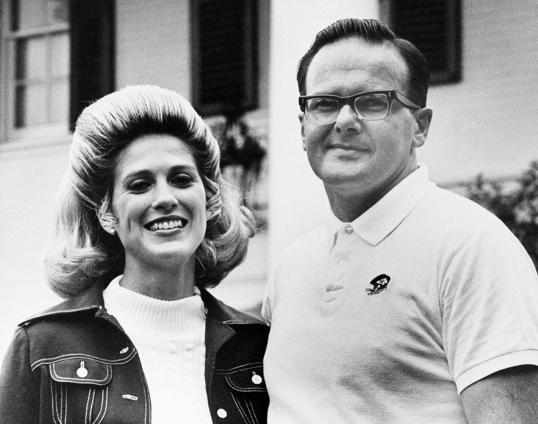 Lamar and Norma Hunt stand in front of their Dallas, Texas, home in June 1970. The couple was passionate about sports, and also owned a soccer team in the city.