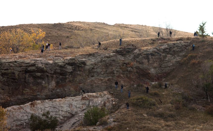 Police search near an area where a body was found in Pattridge Park, in Arvada, Colorado, during the ongoing search for missing 10-year-old Jessica Ridgeway on October 11, 2012.