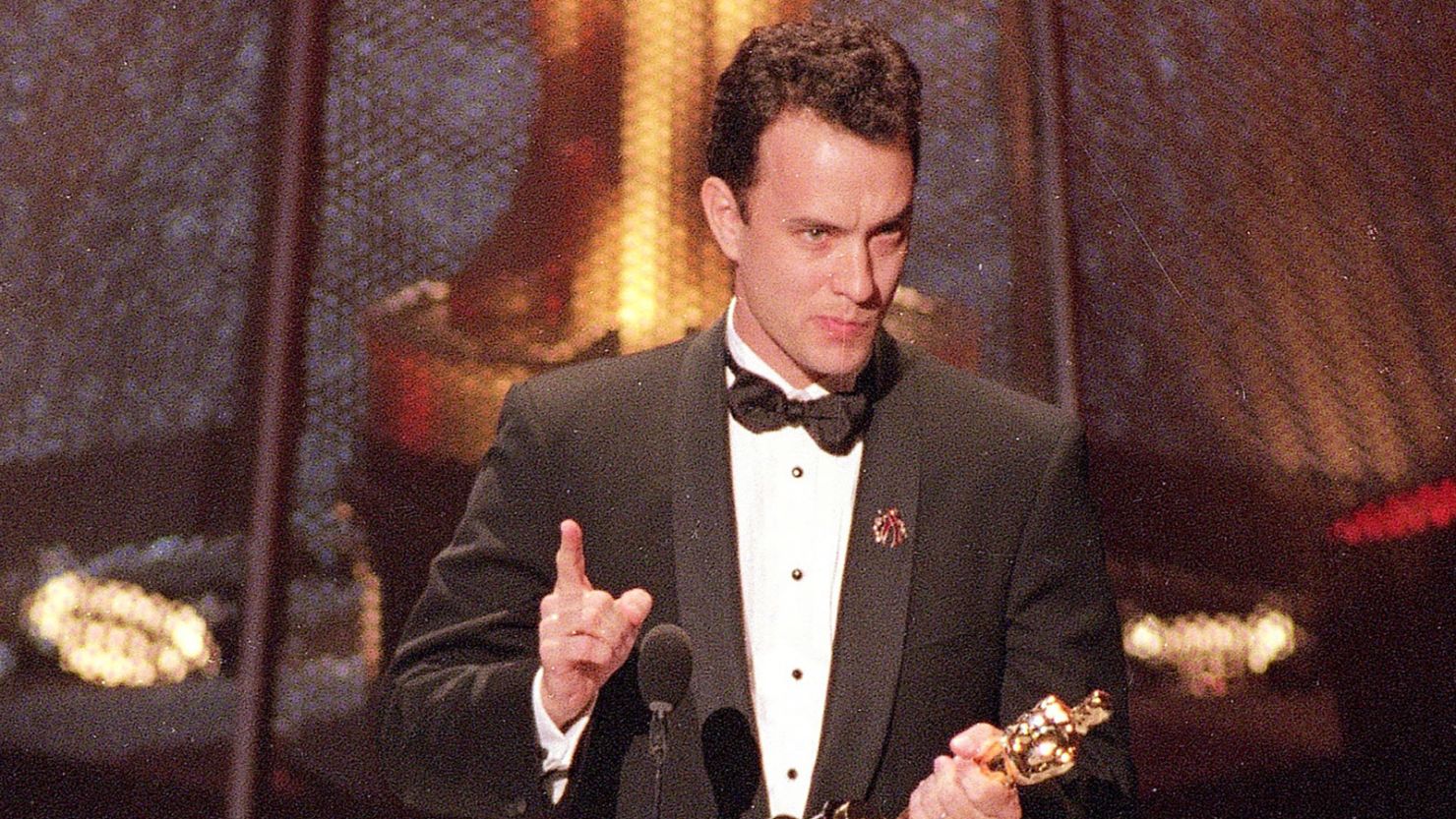 Tom Hanks gives a powerful acceptance speech at the 66th Annual Academy Awards on March 21, 1994. Hanks won for his role in the movie "Philadelphia."